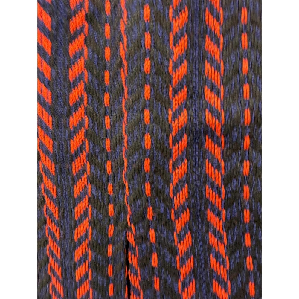 Gracia Textured Knit Mini Skirt Orange Navy Blue Chevron Pencil Skirt Lined - Picture 5 of 14